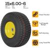 image2 Pack WEIZE 15x6006 Tire and Wheel Assembly Replacement Riding Lawn Mower Front Tires Compatible with Craftsman Riding Lawn Mowers 3quot centered Hub 34quot BushingYellow