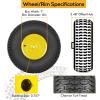 image2 Pack WEIZE 15x6006 Tire and Wheel Assembly Replacement Riding Lawn Mower Front Tires Compatible with Craftsman Riding Lawn Mowers 3quot centered Hub 34quot BushingYellow
