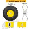 image2 Pack WEIZE 15x6006 Tire and Wheel Assembly Replacement Riding Lawn Mower Front Tires Compatible with Craftsman Riding Lawn Mowers 3quot centered Hub 34quot BushingYellow