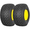 image2 Pack WEIZE 15x6006 Tire and Wheel Assembly Replacement Riding Lawn Mower Front Tires Compatible with Craftsman Riding Lawn Mowers 3quot centered Hub 34quot BushingYellow