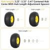 image2 Pack WEIZE 15x6006 Tire and Wheel Assembly Replacement Riding Lawn Mower Front Tires Compatible with Craftsman Riding Lawn Mowers 3quot centered Hub 34quot BushingYellow