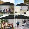 imageWEIZE 10x10 Pop Up Canopy TentOneButton Push SetupPop Up Tent with 1 Sidewall and 6 PocketsAdjustable Height Instant Portable Shelter4 Weight BagsSun Shade for Events ampamp Beach BlackBlack