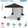 imageWEIZE 10x10 Pop Up Canopy TentOneButton Push SetupPop Up Tent with 1 Sidewall and 6 PocketsAdjustable Height Instant Portable Shelter4 Weight BagsSun Shade for Events ampamp Beach BlackBlack