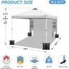 imageWEIZE 10x10 Pop Up Canopy TentOneButton Push SetupPop Up Tent with 1 Sidewall and 6 PocketsAdjustable Height Instant Portable Shelter4 Weight BagsSun Shade for Events ampamp Beach BlackWhite