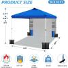 imageWEIZE 10x10 Pop Up Canopy TentOneButton Push SetupPop Up Tent with 1 Sidewall and 6 PocketsAdjustable Height Instant Portable Shelter4 Weight BagsSun Shade for Events ampamp Beach Blue