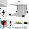 imageWEIZE 10x10 Pop Up Canopy TentOneButton Push SetupPop Up Tent with 1 Sidewall and 6 PocketsAdjustable Height Instant Portable Shelter4 Weight BagsSun Shade for Events ampamp Beach BlackWhite