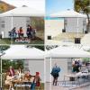 imageWEIZE 10x10 Pop Up Canopy TentOneButton Push SetupPop Up Tent with 1 Sidewall and 6 PocketsAdjustable Height Instant Portable Shelter4 Weight BagsSun Shade for Events ampamp Beach BlackWhite