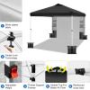 imageWEIZE 10x10 Pop Up Canopy TentOneButton Push SetupPop Up Tent with 1 Sidewall and 6 PocketsAdjustable Height Instant Portable Shelter4 Weight BagsSun Shade for Events ampamp Beach BlackBlack