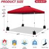 imageWEIZE 10x10 pop up Canopy Tent OneButton Push Setup Adjustable Height pop up Gazebo Instant Portable Shelter 4 Weight Bags Sun Shade for Events ampamp Camping Silver Coated TopRed
