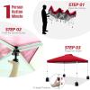 imageWEIZE 10x10 pop up Canopy Tent OneButton Push Setup Adjustable Height pop up Gazebo Instant Portable Shelter 4 Weight Bags Sun Shade for Events ampamp Camping Silver Coated TopRed