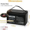 imageWEIZE 12V 100Ah Deep Cycle Battery Group Size 31 Battery for RV Solar Camping Cabin Marine and OffGrid System 1150A Max Discharge Current 3 SelfDischarge Rate