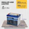imageWEIZE 12V 100Ah Mini LiFePO4 Battery Builtin 100A Smart BMS Deep Cycle Lithium Iron Phosphate Battery Perfect for RV Solar Marine Trolling Motor Off Grid Applications Backup Sump PumpPack of 1