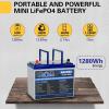 imageWEIZE 12V 100Ah Mini LiFePO4 Battery Builtin 100A Smart BMS Deep Cycle Lithium Iron Phosphate Battery Perfect for RV Solar Marine Trolling Motor Off Grid Applications Backup Sump PumpPack of 2