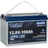 imageWEIZE 12V 100Ah Mini LiFePO4 Battery Builtin 100A Smart BMS Deep Cycle Lithium Iron Phosphate Battery Perfect for RV Solar Marine Trolling Motor Off Grid Applications Backup Sump PumpPack of 1