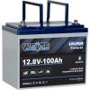 imageWEIZE 12V 100Ah Mini LiFePO4 Battery Builtin 100A Smart BMS Deep Cycle Lithium Iron Phosphate Battery Perfect for RV Solar Marine Trolling Motor Off Grid Applications Backup Sump PumpPack of 1