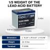 imageWEIZE 12V 100Ah Mini LiFePO4 Battery Builtin 100A Smart BMS Deep Cycle Lithium Iron Phosphate Battery Perfect for RV Solar Marine Trolling Motor Off Grid Applications Backup Sump PumpPack of 1