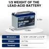 imageWEIZE 12V 100Ah Mini LiFePO4 Battery Builtin 100A Smart BMS Deep Cycle Lithium Iron Phosphate Battery Perfect for RV Solar Marine Trolling Motor Off Grid Applications Backup Sump PumpPack of 1