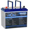 imageWEIZE 12V 100Ah Mini LiFePO4 Battery Builtin 100A Smart BMS Deep Cycle Lithium Iron Phosphate Battery Perfect for RV Solar Marine Trolling Motor Off Grid Applications Backup Sump PumpPack of 1