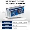 imageWEIZE 12V 100Ah Mini LiFePO4 Battery Builtin 100A Smart BMS Deep Cycle Lithium Iron Phosphate Battery Perfect for RV Solar Marine Trolling Motor Off Grid Applications Backup Sump PumpPack of 1