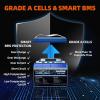 imageWEIZE 12V 100Ah Mini LiFePO4 Battery Builtin 100A Smart BMS Deep Cycle Lithium Iron Phosphate Battery Perfect for RV Solar Marine Trolling Motor Off Grid Applications Backup Sump PumpPack of 2