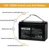 imageWEIZE 12V 35AH Deep Cycle Battery for Scooter Pride Mobility Jazzy Select Electric Wheelchair Set of 2100Ah battery