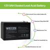 imageWEIZE 12V 9AH Battery Sealed Lead Acid Battery with F2 Terminals Rechargeable Replaces 12 Volt 8AH 10AH for Razor e200  e200s  e225  e300 APC UPS Computer Backup Power BX1300LCD 2 Pack9AH