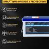 imageWEIZE 48V 100Ah LiFePO4 Lithium Battery Builtin 100A BMS Up to 8000 Cycles Rechargeable Battery Perfect for RV Solar System Marine and Off Grid Applications