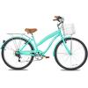 imageWEIZE Beach Cruiser Bike 26 inch Commuter Bicycle for Adult Men and Women 7SpeedHighCarbon SteelFront ampamp Rear Fenders Comfortable City Bikes with Rear Rack or Basket Ergonomic Upright DesignTeal