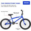 imageWEIZE Freestyle BMX Bike 20 inch Trick Bicycle for Kids HiTen Steel Frame 360 Degree Rotor Freestyle 4 Pegs Single Speed Teen Bike for Boys Girls ampamp BeginnerLevel to Advanced Riders