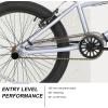 imageWEIZE Freestyle BMX Bike 20 inch Trick Bicycle for Kids and Adults Men Women HiTen Steel Frame 360 Degree Rotor Freestyle 4 Pegs Single Speed Teen Bike BeginnerLevel to Advanced RidersSliver