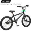 imageWEIZE Freestyle BMX Bike 20 inch Trick Bicycle for Kids and Adults Men Women HiTen Steel Frame 360 Degree Rotor Freestyle 4 Pegs Single Speed Teen Bike BeginnerLevel to Advanced RidersBlack