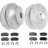imageWEIZE Front Truck ampamp Tow Brake Kit Carbon Fiber Ceramic Brake Pads ampamp DrilledSlotted Brake Rotors Replacement For Ford F150 F150 20102020 Expedition Lincoln NavigatorRam 25003500 0308 FrontRear