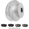 imageWEIZE Front Truck ampamp Tow Brake Kit Carbon Fiber Ceramic Brake Pads ampamp DrilledSlotted Brake Rotors Replacement For Ford F150 F150 20102020 Expedition Lincoln NavigatorToyota Camry 1217 Rear