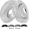 imageWEIZE Front Truck ampamp Tow Brake Kit Carbon Fiber Ceramic Brake Pads ampamp DrilledSlotted Brake Rotors Replacement For Ford F150 F150 20102020 Expedition Lincoln NavigatorF150Expedition 1217 Front