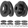 imageWEIZE Front Truck ampamp Tow Brake Kit Carbon Fiber Ceramic Brake Pads ampamp DrilledSlotted Brake Rotors Replacement For Ford F150 F150 20102020 Expedition Lincoln NavigatorChevy Silverado 1500 1520 FrontRear