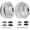 imageWEIZE Front Truck ampamp Tow Brake Kit Carbon Fiber Ceramic Brake Pads ampamp DrilledSlotted Brake Rotors Replacement For Ford F150 F150 20102020 Expedition Lincoln NavigatorJeep Wrangler 0717 FrontRear
