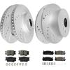 imageWEIZE Front Truck ampamp Tow Brake Kit Carbon Fiber Ceramic Brake Pads ampamp DrilledSlotted Brake Rotors Replacement For Ford F150 F150 20102020 Expedition Lincoln NavigatorToyota Camry 1217 FrontRear