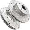 imageWEIZE Front Truck ampamp Tow Brake Rotors Kit CARBON FIBER Ceramic Brake Pads ampamp DrilledSlotted Brake Discs Fit for Dodge Ram 1500 20062018 Durango Chrysler Aspen 0709