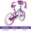 imageWEIZE Girls Bike for 312 Years Old Kids 14 16 20 Inch Kids Bike with Training Wheels Streamers Basket and Doll Seat Children Bicycles with Coaster Brake Multiple ColorsPurple