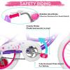 imageWEIZE Girls Bike for 312 Years Old Kids 14 16 20 Inch Kids Bike with Training Wheels Streamers Basket and Doll Seat Children Bicycles with Coaster Brake Multiple ColorsPurple