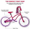 imageWEIZE Girls Bike for 312 Years Old Kids 14 16 20 Inch Kids Bike with Training Wheels Streamers Basket and Doll Seat Children Bicycles with Coaster Brake Multiple ColorsRed