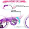 imageWEIZE Girls Bike for 312 Years Old Kids 14 16 20 Inch Kids Bike with Training Wheels Streamers Basket and Doll Seat Children Bicycles with Coaster Brake Multiple ColorsPink