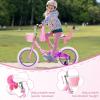 imageWEIZE Girls Bike for 312 Years Old Kids 14 16 20 Inch Kids Bike with Training Wheels Streamers Basket and Doll Seat Children Bicycles with Coaster Brake Multiple ColorsPink