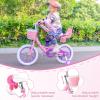 imageWEIZE Girls Bike for 312 Years Old Kids 14 16 20 Inch Kids Bike with Training Wheels Streamers Basket and Doll Seat Children Bicycles with Coaster Brake Multiple ColorsPink