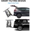 imageWEIZE Hitch Bike Rack Wobble Free Smart Tilting Folding Bicycle Car Racks for Standard Fat Tire and Electric Bike 2Bike 160 lbs Capacity 2inch Receiver2 Bike Rack Upgrate