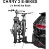 imageWEIZE Hitch Bike Rack Wobble Free Smart Tilting Folding Bicycle Car Racks for Standard Fat Tire and Electric Bike 2Bike 160 lbs Capacity 2inch Receiver2 Bike Rack Upgrate with Lock