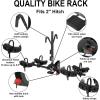 imageWEIZE Hitch Bike Rack Wobble Free Smart Tilting Folding Bicycle Car Racks for Standard Fat Tire and Electric Bike 2Bike 160 lbs Capacity 2inch Receiver2 Bike Rack Upgrate with Lock