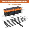 imageWEIZE Hitch Cargo Carrier Basket for SUV Truck  53x19 Inches 500LB Capacity with Waterproof Bag Net Strap Tightener Powder Coated for Durability Easy Installation for Camping and TravelHITCH BASKET 53 with Bag