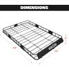 imageWEIZE Hitch Cargo Carrier for SUV Truck  53x19 Inches 500LB Capacity with Waterproof Bag Net Strap Tightener Powder Coated for Durability Easy Installation for Camping and TravelROOF BASKET 54 with Bag  Net  Straps