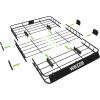 imageWEIZE Hitch Cargo Carrier for SUV Truck  53x19 Inches 500LB Capacity with Waterproof Bag Net Strap Tightener Powder Coated for Durability Easy Installation for Camping and TravelROOF BASKET 54 with Bag  Net  Straps